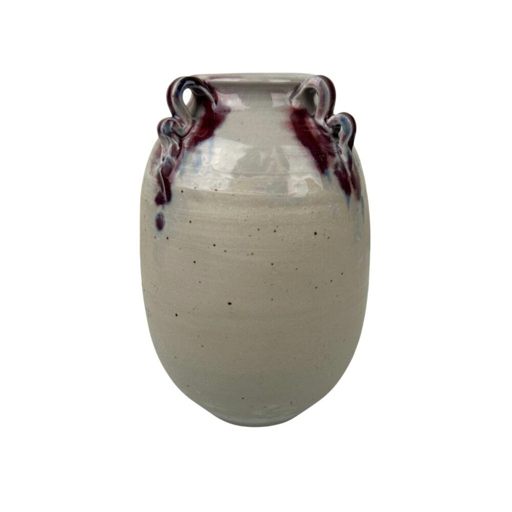 Everton Artist Signed Pottery Art Vase Handmade Eclectic 7.5" READ